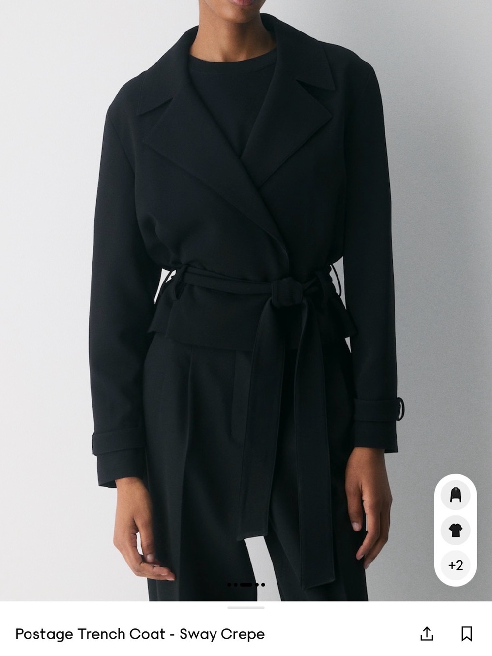 Babaton Black Tie-Waist Trench Jacket